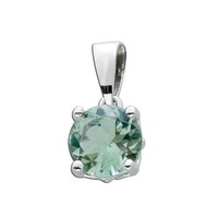 Amethyst AnhäNger Sterling Silber 925 HellgrüNer Edelstein