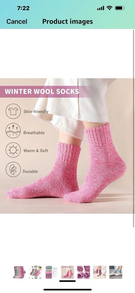 5 Pairs Womens Winter Warm Thermal Lambs Wool Merino Heavy Duty Boot Socks 9-11 - Image 4 of 4