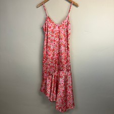 Anthropologie BHLDN Maria Sleeveless Satin Midi Dress Asymmetrical Hem Size M