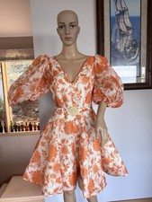ZIMMERMANN POSTCARD BELTED LINEN MINI DRESS SIZE AU 2 (US 6 - 8) MEDIUM