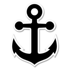 Anchor Nautical Black Car Vinyl Sticker - SELECT SIZE