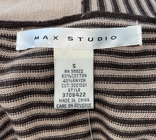 NWT Max Studio Sz Small Khaki Brown Cotton Blend L/S Wrap Sweater MSRP $98 - Picture 7 of 11