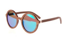 New Premium Wooden Polarized Redwood Walnut Sunglasses 50mm with Green Mirror