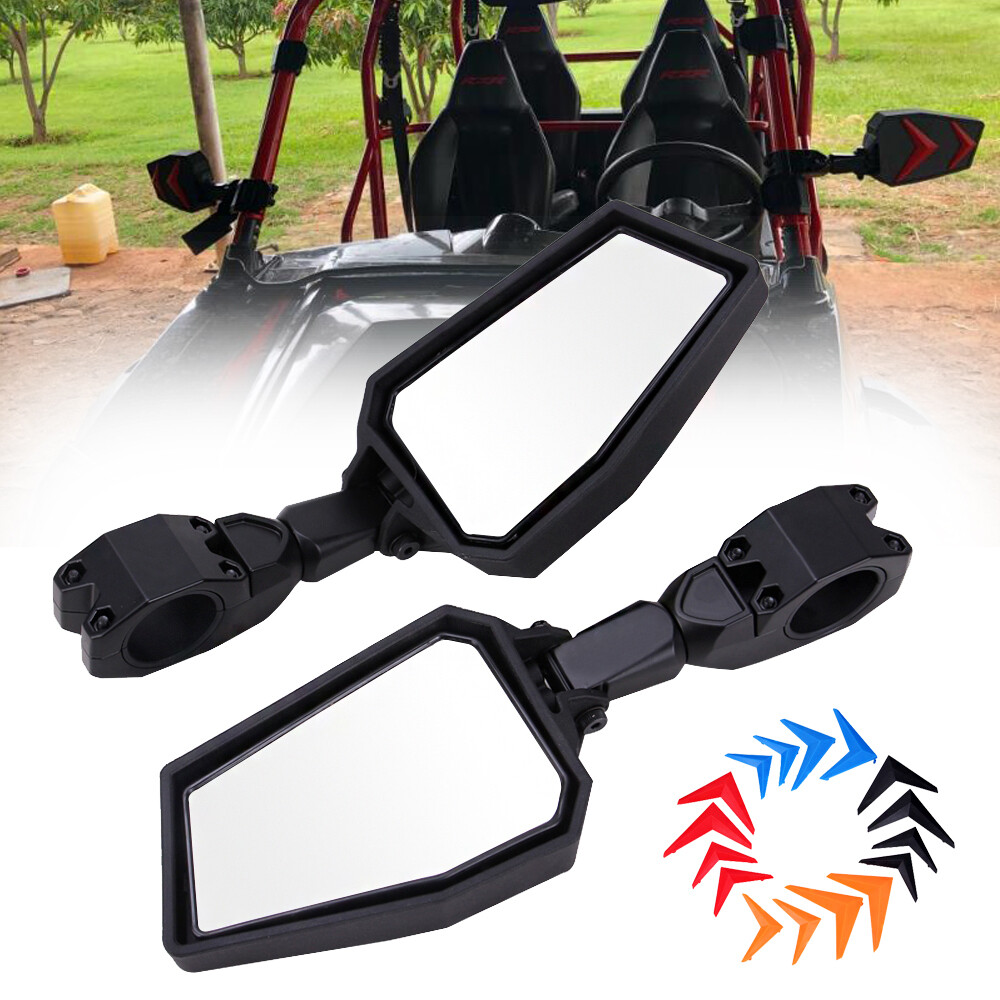 Espejos Retrovisores Laterales Ajustables Para Polaris RZR 900/1000/SXS – Barra De 1.75 A 2 Pulgadas