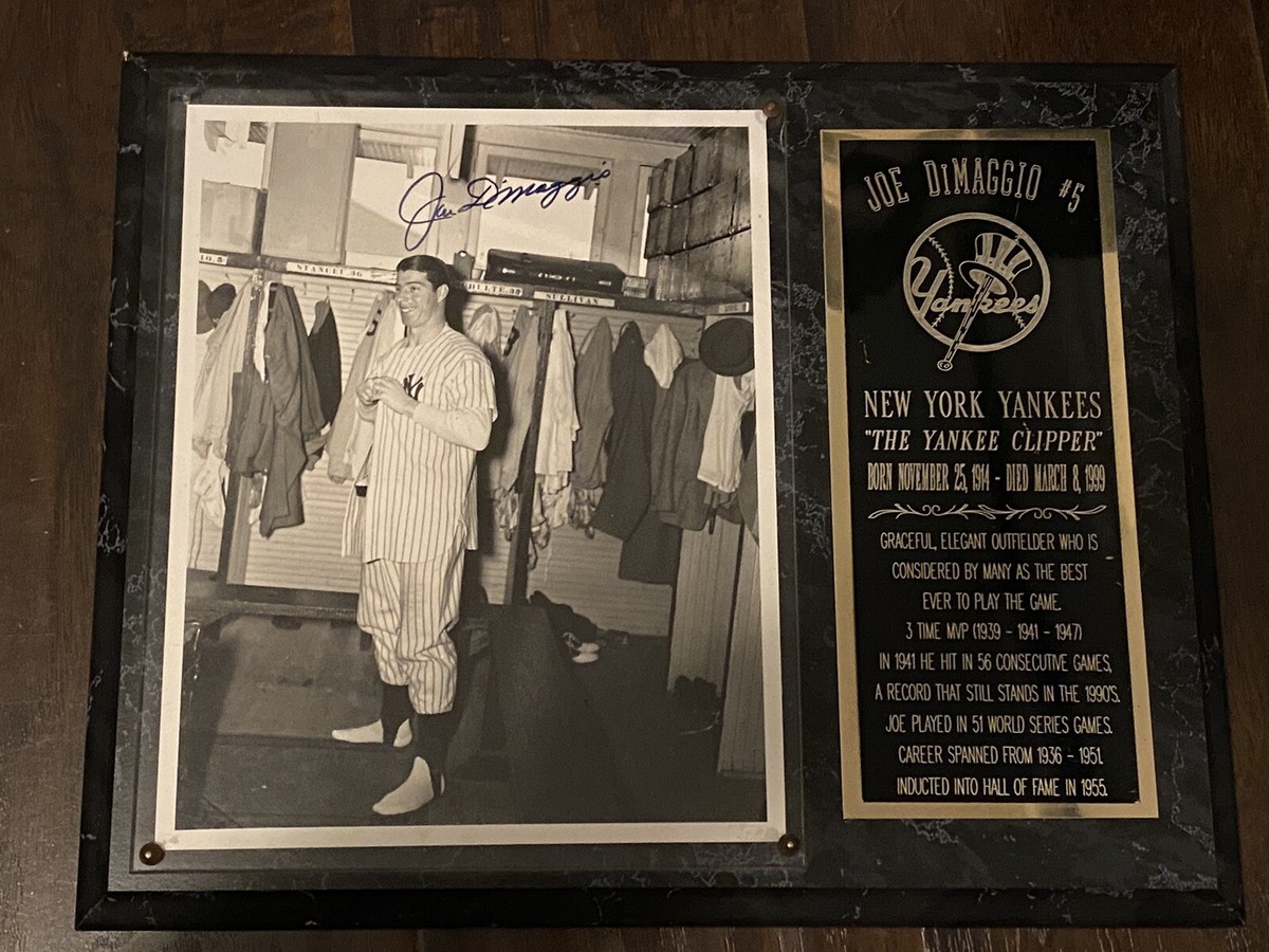 Authentic Joe DiMaggio Signed Photo Framed with Photo &amp; Plaque | eBay