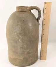 Large 11" Beehive Antique Salt Glazed Stoneware Whiskey Jug Crock Unmarked