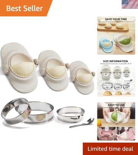 Dumpling Maker Set with Stainless Steel Cutters - 3 Sizes for Easy Empanadas