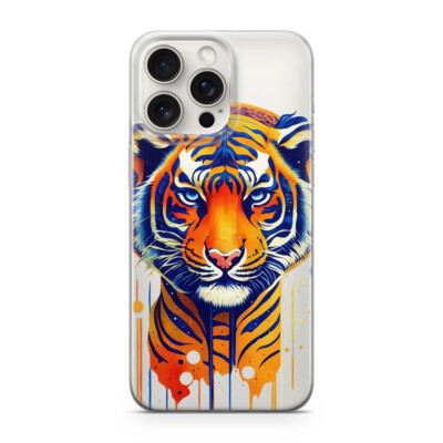 Handy Hülle Transparent Samsung M55 5G Tiger gestreift paintful M49