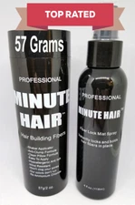 Hair Fibers 57g Bottle & Spray Black Brown Blond Gray White Auburn Minute Hair™ 