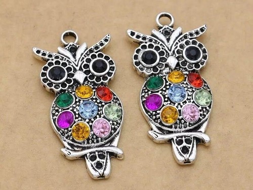 Crystal Owl Charm For a Keychain Or your favorite Handbag - Picture 2 of 4