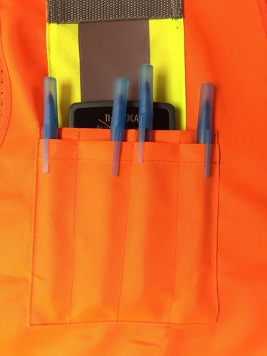 Surveyor Solid Orange Two Tones Safety Vest , ANSI/ ISEA 107-2015 image 3