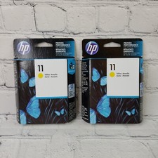 Lot Of 2 HP 11 Yellow C4838a Ink Cartridges. Expired 2018