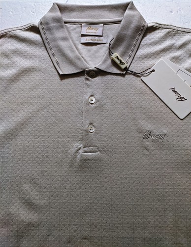 BRIONI MENS ECRU POLO T-SHIRT SIZE L - Imagen 4 de 7