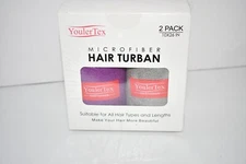 YoulerTex 2 Pack Microfiber Hair Towel Wrap, Super Absorbent, Quick Dry, Anti Fr