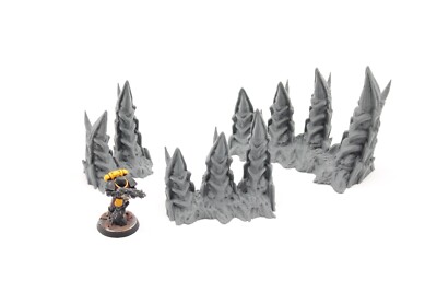 Drei große 3D-gedruckte Bio-Bienenstock Alien Spikes Gelände für 28 mm Miniatur Wargames