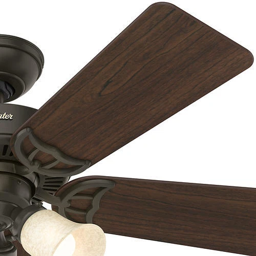 44" Bronze 5 Blade Ceiling Fan Cherry Walnut Tri Mount Traditional 3 Light Lamp - Image 3 of 4
