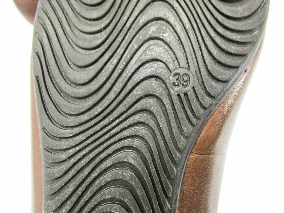 Zapato Caldo Ecco Mujer Talla 8.5M EUR 39 Hebilla Marrón Cuña Plana Usado qp Foto 3 de 4