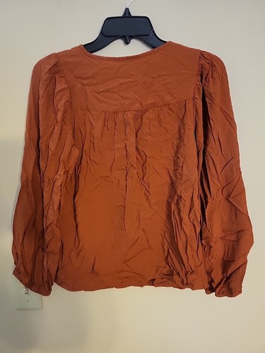 Women's Universal Thread Long Sleeve Tie-Front Peasant Top X-Small B28 - Picture 2 of 2