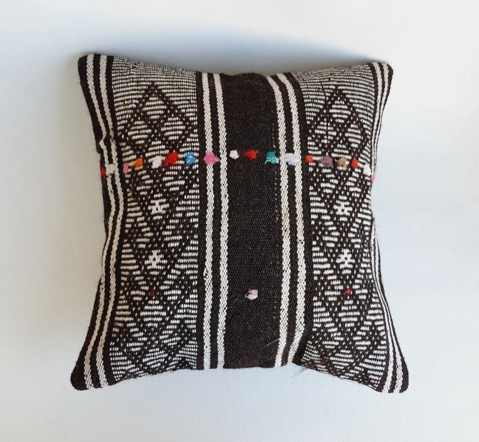 Capa de travesseiro almofada 16x16 Kilim, fronha asteca decorativa - Imagem 3 de 4