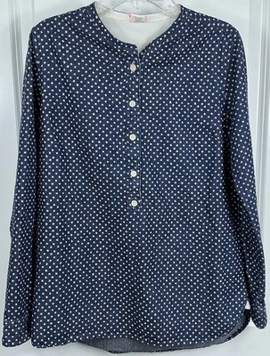 Crewcuts Girls 14 Denim Chambray 100% Cotton Star Shirt Top Long Sleeve