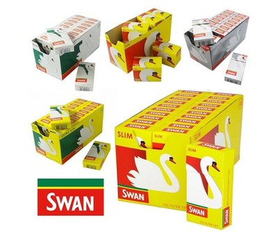 Original Swan Filter Tips Pre Cut Slimline Rauchen Zigarette - volle Schachtel mit 20