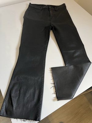 7 for all mankind Hose Damen Coated Slim Illusion Gr. 30 Schwarz Beschichtet