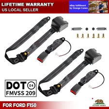 2 Set With Sensor 3 Point Retractable Seat Belt Straps Kit For Ford F-150