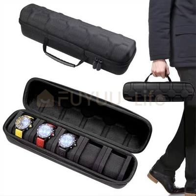 #ad 5 Compartment Portable Watch box With Handle Flip Top Lid and Soft Lining $10.99