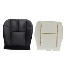 2PCS Black Driver Side Bottom Replacement Leather Seat Cover Seat Foam
