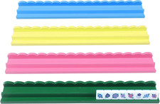 Leinuosen Wooden Mahjong Racks with Pushers 4 Set Magnet American Mahjong Tile R