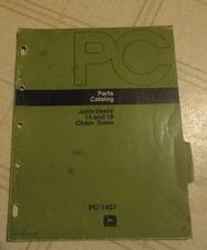 John Deere 14 18 Chainsaw Parts Catalog Manual PC-1407 Original