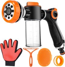 Upgrade Dog Washing Hose Attachment, 8 Spray Patterns Dog Wash with 3.5oz 100...