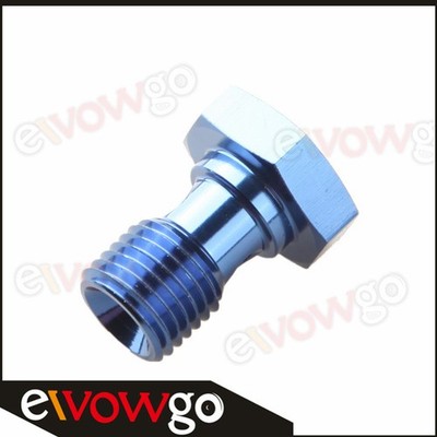 US SHIP M14 x 1.5 Aluminum Banjo Bolts Brake Fuel Oil Fitting Adapter Blue