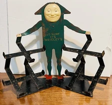 Rare. Nice 1930s Wrigley's Gum Store Counter Display - Spearman w/pristine face.