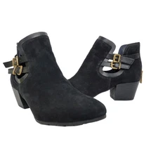 Kenneth Cole Reaction Pil-Grim RL06667LE Black Suede Ankle Boots 7.5 Med