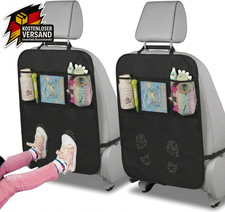 2 St�ck Autositz Schutz R�ckseite Kinder, R�ckenlehnenschutz Auto Mit 3 Taschen,