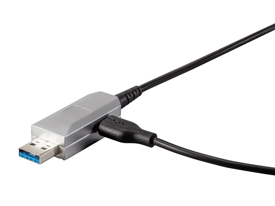 Monoprice SlimRun USB-A to Female 3.0 Extension Cable - Fiber Optic Black 32.8ft - Image 2 of 4