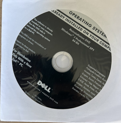 Dell DVD 64 bit Windows 7 Professional SP1 64 bit Operating System