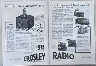 1925 2 page magazine ad for Crosley Radios Crosley Pup Super Trirdyns