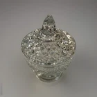 Anchor Hocking Wexford Clear Glass Sugar Bowl with Lid Vintage Diamond Pattern