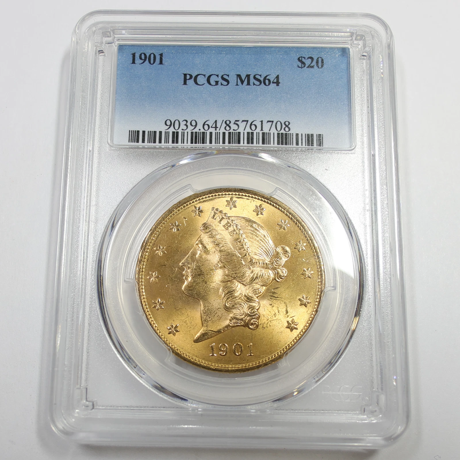 1901 P PCGS MS64 - Gold Liberty Head $20 Dollar US Double Eagle Coin #60160A