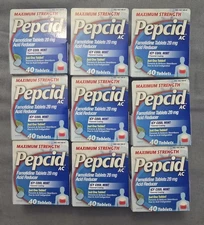Pepcid AC Maximum Strength, 20mg. Icy Cool Mint 360 Tablets (1 Box 40 Counts)
