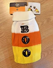 Hyde and Eek Halloween Candy Corn BOO Pet Dog Sweater Size Small NWT