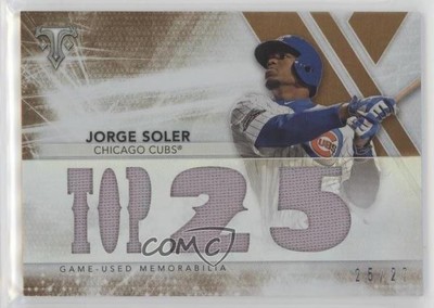 2015 Topps Triple Threads Relics Sepia /27 Jorge Soler #TTR-JS1 Rookie RC