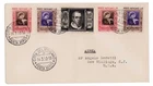 VATICAN CITY 1953 # 131 + 156-157 x2 Air Mail Stamps FDC to USA • SAME DAY SHIP
