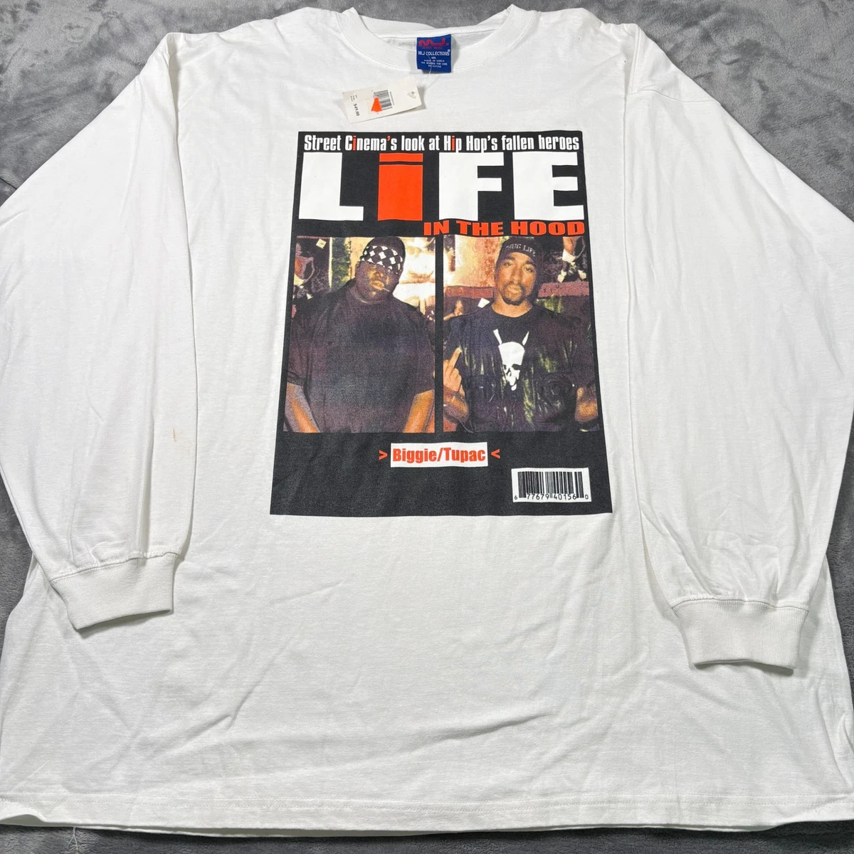Vintage Biggie Tupac 90er Rap Shirt 2pac Stop Violence in Memory Single Schwarz T Shirt XL