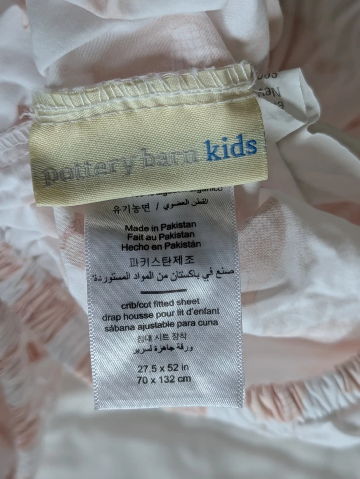 Pottery Barn Kids Girls Crib sheet fitted elephants - Image 4 of 4