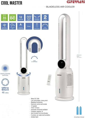 G3FERRARI RAFFRESCATORE VENTILATORE PURIFICATORE ARIA ACQUA E GHIACCIO 2LITRI - Foto 4 di 6