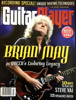 Guitar Player Magazine March 2012 Brian May Queen Steve Vai Miking Techniques