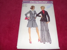 🌸  1973 SIMPLICITY #5923-LADIES RETRO FITTED JACKET-SKIRT-PANTS PATTERN 14MP FF